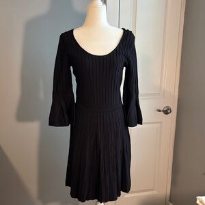 Lilly Pulitzer Black Long Sleeve Knit Fit and Flare Dress